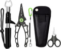 Aluminum Fishing Pliers 5-Piece Tool Kit - Multi-Function Hook Remover