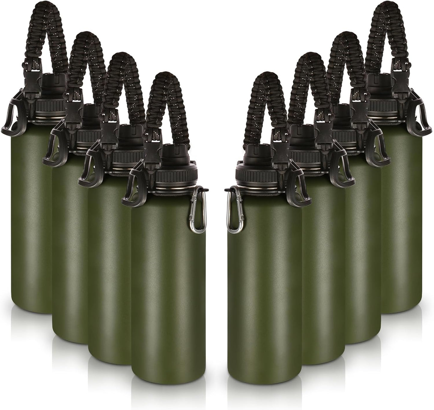 Volhoply Insulated Water Bottles Bulk 8 Pack for Outdoor Use