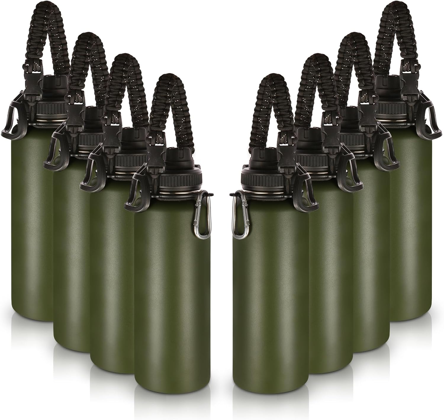 Volhoply Insulated Water Bottles Bulk 8 Pack for Outdoor Use