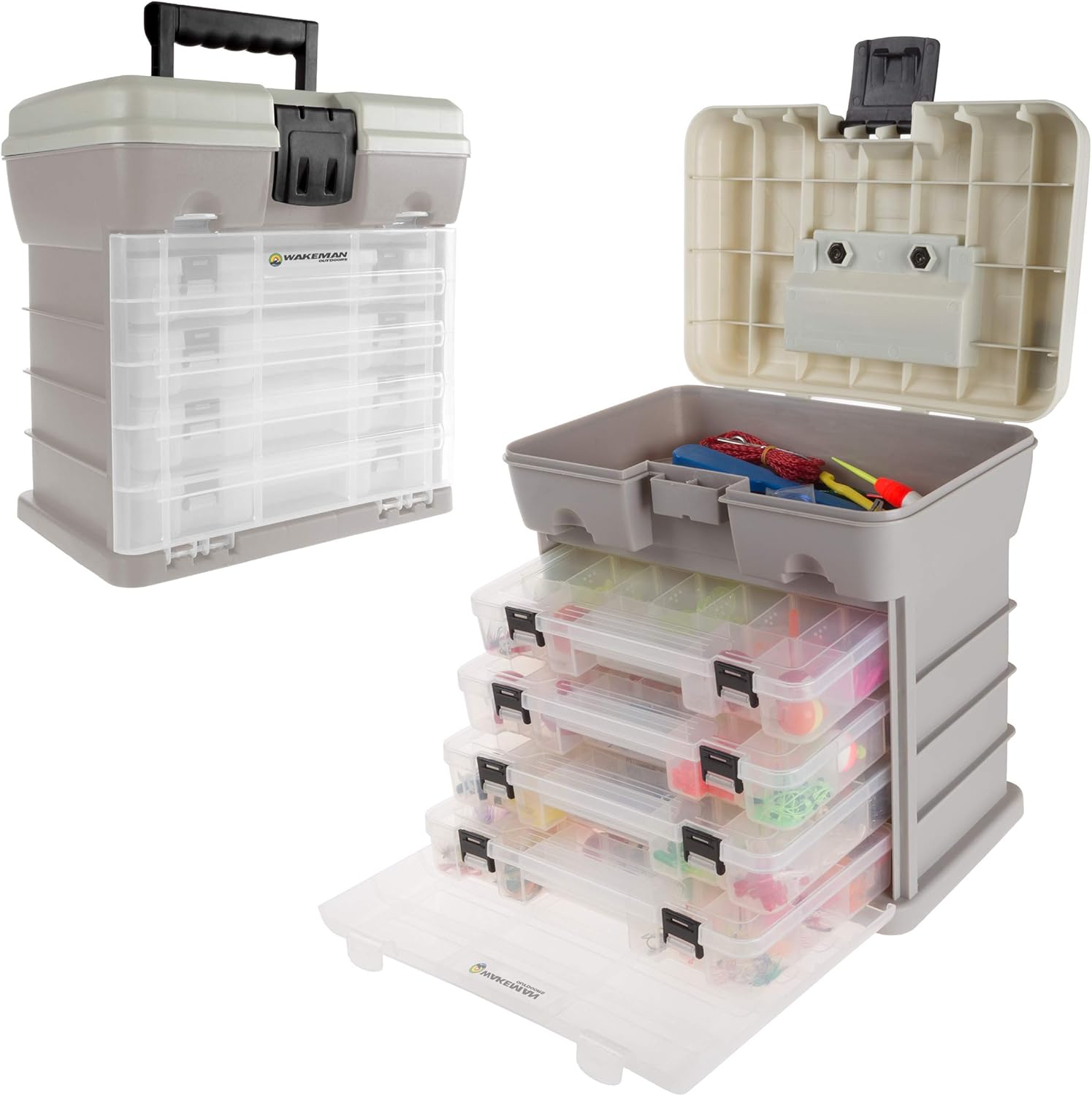 Storage Tool Box Organizer with 4 Drawers for Camping and Fishing