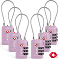 TSA Accepted Luggage Travel Lock Set - 6 Pack Purple
