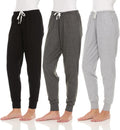 Womens Cotton Joggers 3 Pack - 100% Cotton Lounge Sweatpants