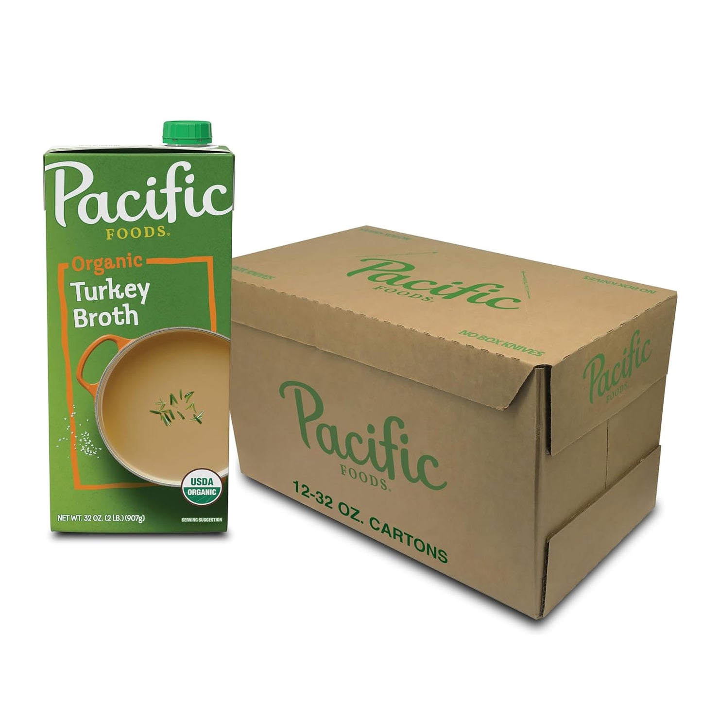 Organic Turkey Broth by Pacific Foods - Flavorful 12 Pack