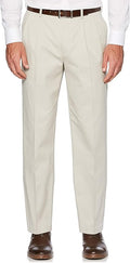 Stretch Pleated Chino Pants for Men with Expandable Waistband - Big