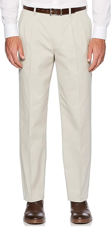 Savane Men's Stretch Ultimate Performance Pleated Chino Pants