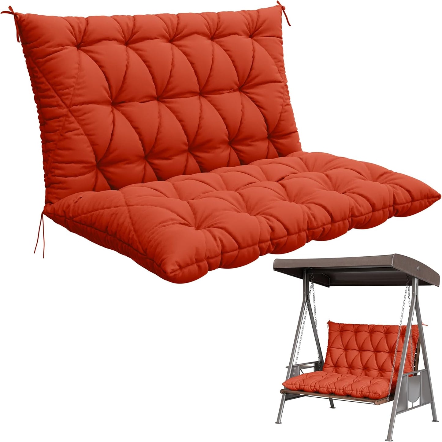 Porch Swing Cushion with Backrest for Outdoor Furniture Comfort