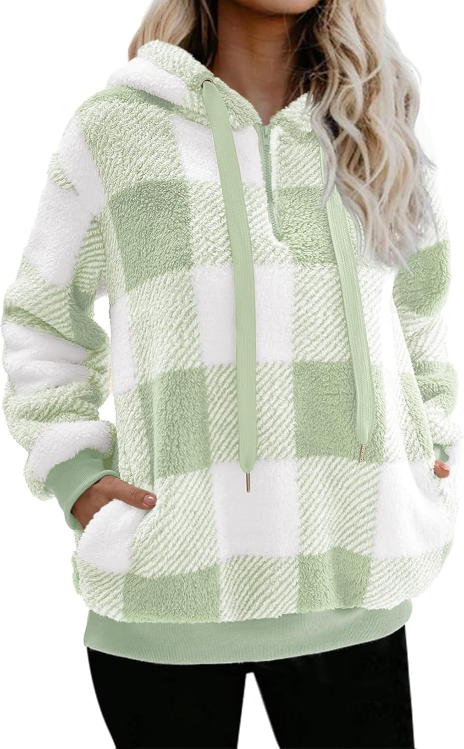Nirovien Womens Sherpa Pullover Oversized Fuzzy Hoodie for Comfort
