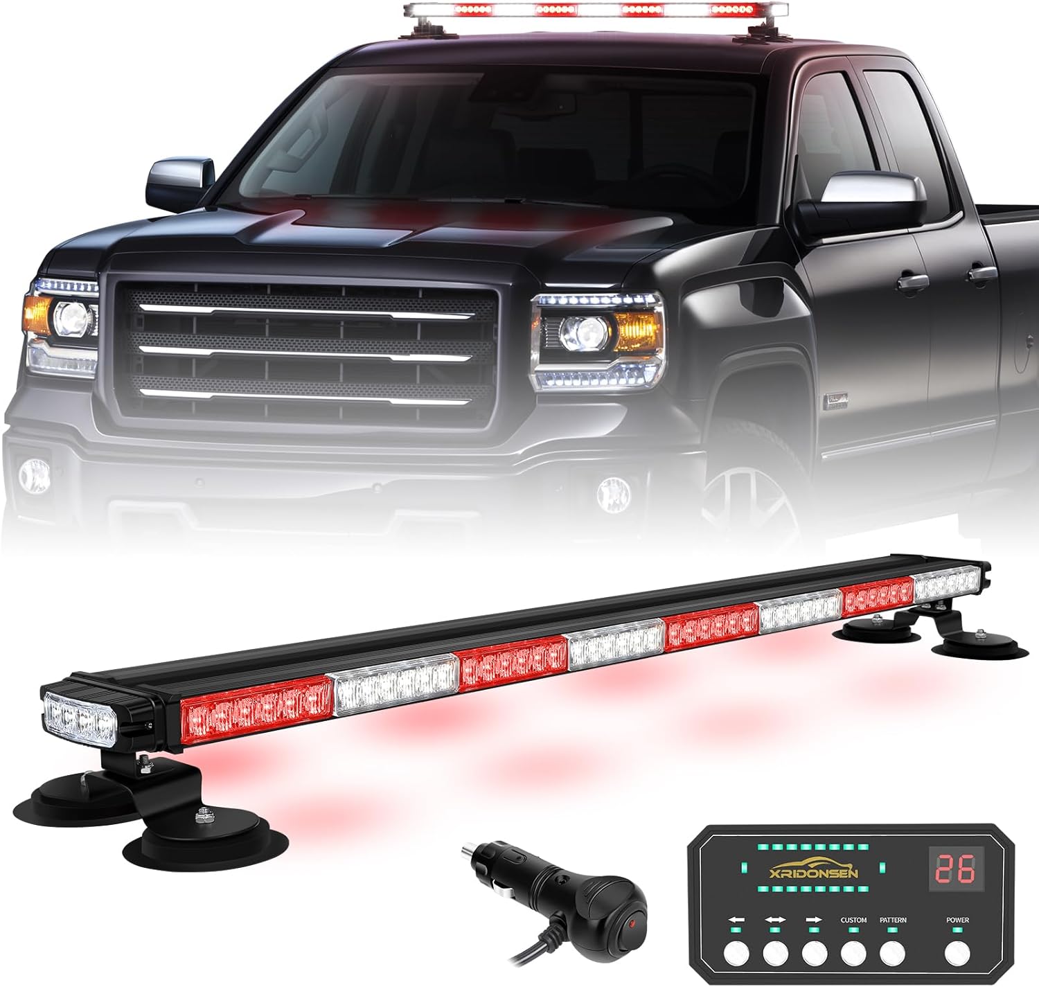 XRIDONSEN 37 inch Emergency Lights for Vehicles with Strong Magnets