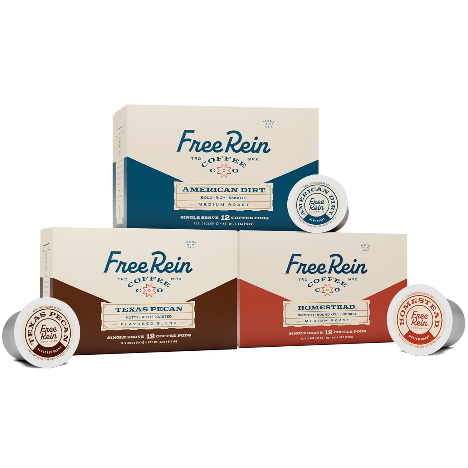 Free Rein Coffee Classic Flavors Bundle of Bold & Smooth Pods