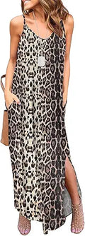 HUSKARY Women's Summer Casual Sleeveless V Neck Dress