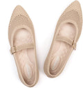 Frank Mully Women's Mesh Flats Pointed Toe Mary Jane - Lightweight