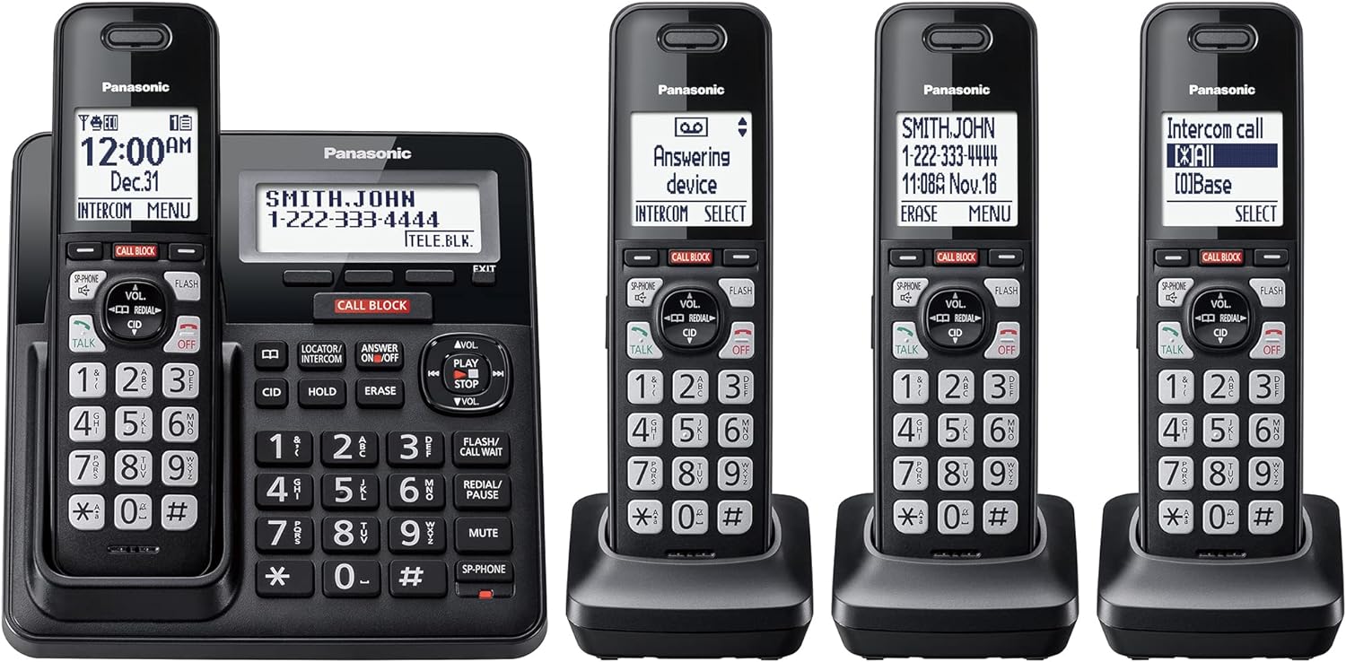 Panasonic Cordless Phone with Advanced Call Block and Recording