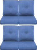 Patio Chair Cushions 4 Pack - Thick Water-Resistant 22x24 Set