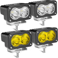 LED Pods 3in 80W Flood Lights White & Yellow - Compact Offroad