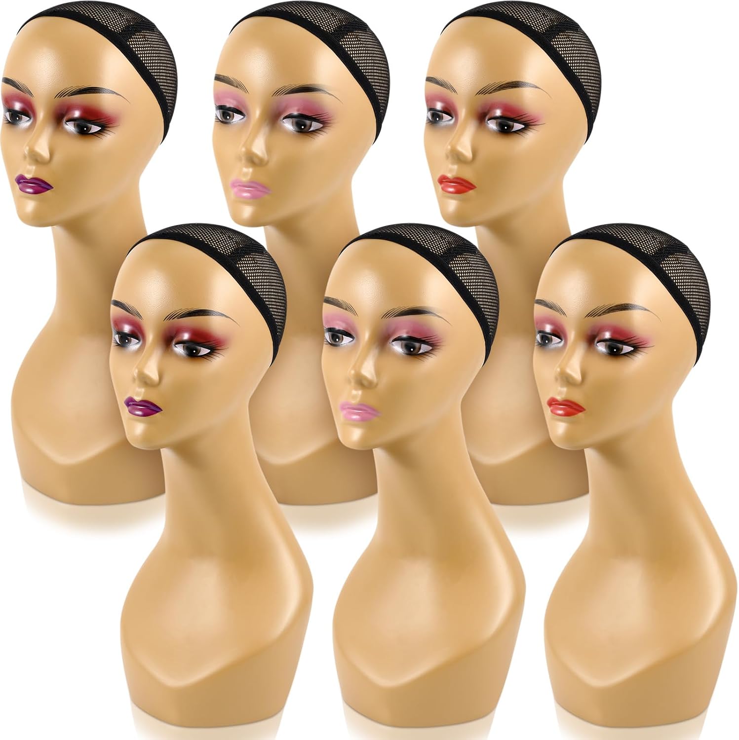 Realistic Mannequin Head for Wigs - 2 Pack Display Heads