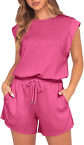 Summer Rompers For Women Cap Sleeve Adjustable Waist - Cozy Fit