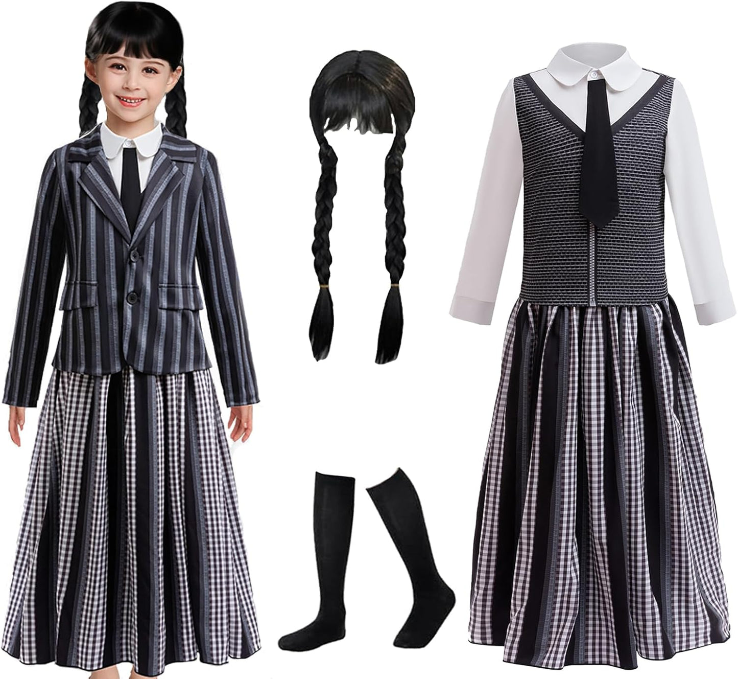 Black Costume Girls Dress for Halloween and Party Dress 4-13Y
