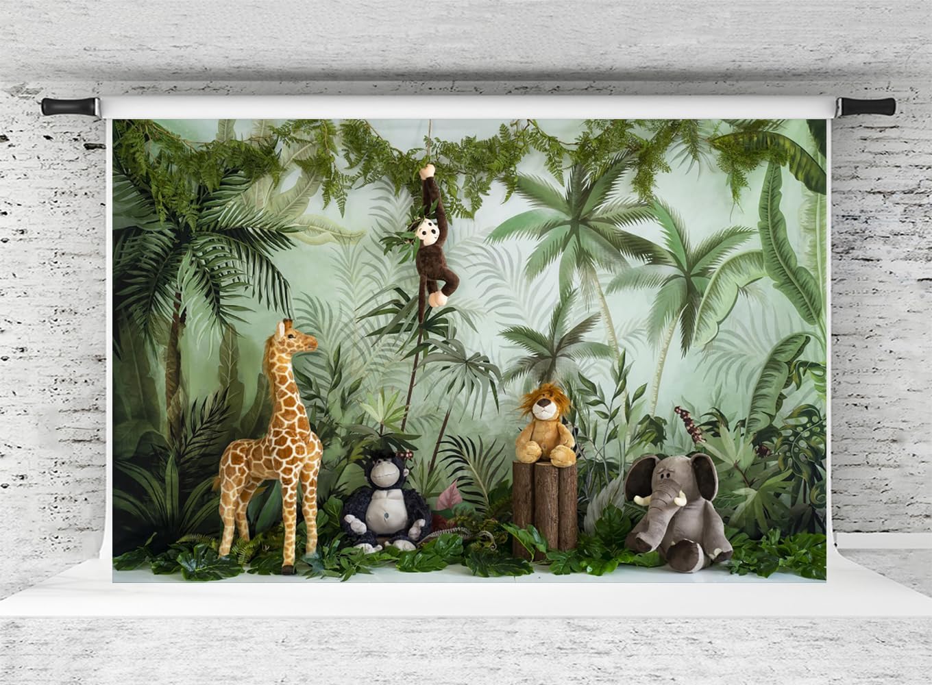 10x6.5ft Jungle Animal Backdrop for Children Birthday Parties