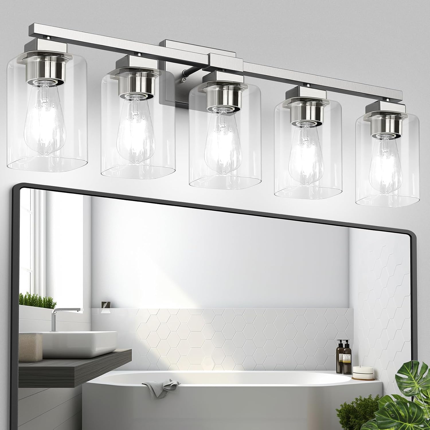Modern 30in 5-Light Bathroom Light Fixture for Elegant Spaces