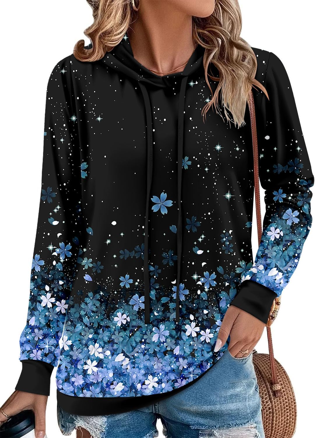 Angerella Hoodies for Women Camo Leopard Print Pullover Tops