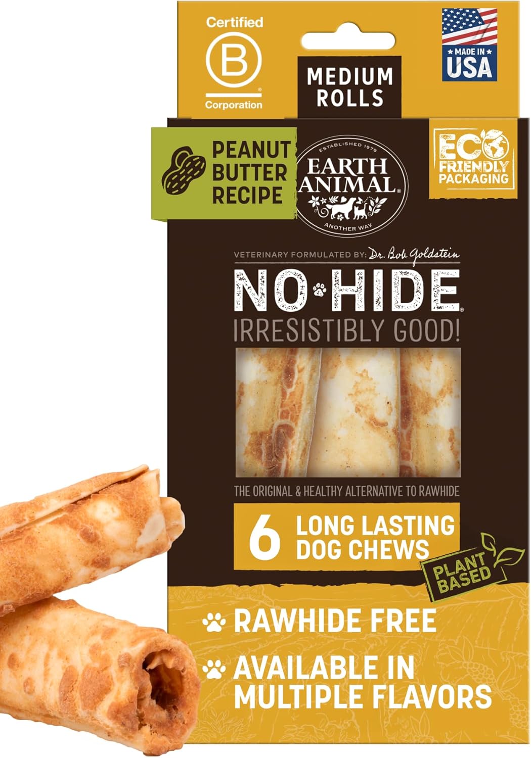 Earth Animal No Hide Medium Peanut Butter Chews for Dogs