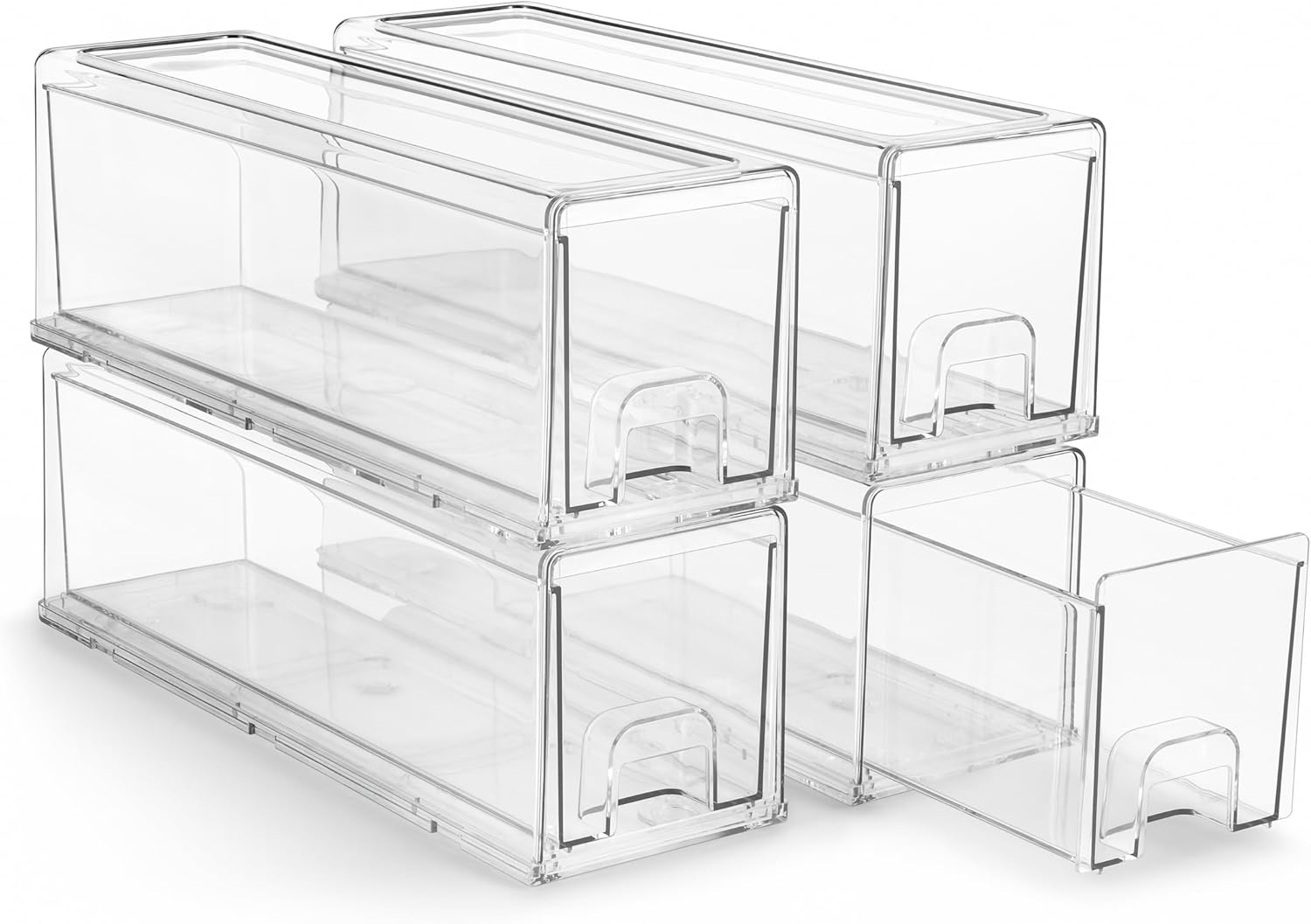 Sorbus Small Clear Stackable Storage Drawers for Home Organization