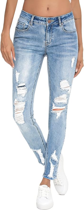Resfeber Women's Ripped Boyfriend Jeans for Stylish Comfort
