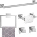 Brushed Nickel Towel Bar Set - 5-Piece Modern Bathroom Hardware