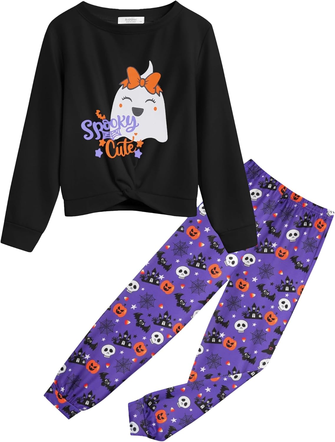 Girls Twist Front Tracksuit Set for Active and Casual Wear