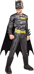 Boys Muscle Chest Batman Costume Small (4-6) - Classic Cape Set