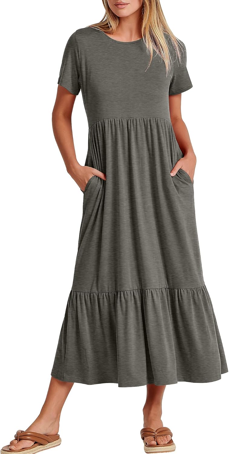 ANRABESS Womens Casual Maxi Dress for Summer Beach Travel