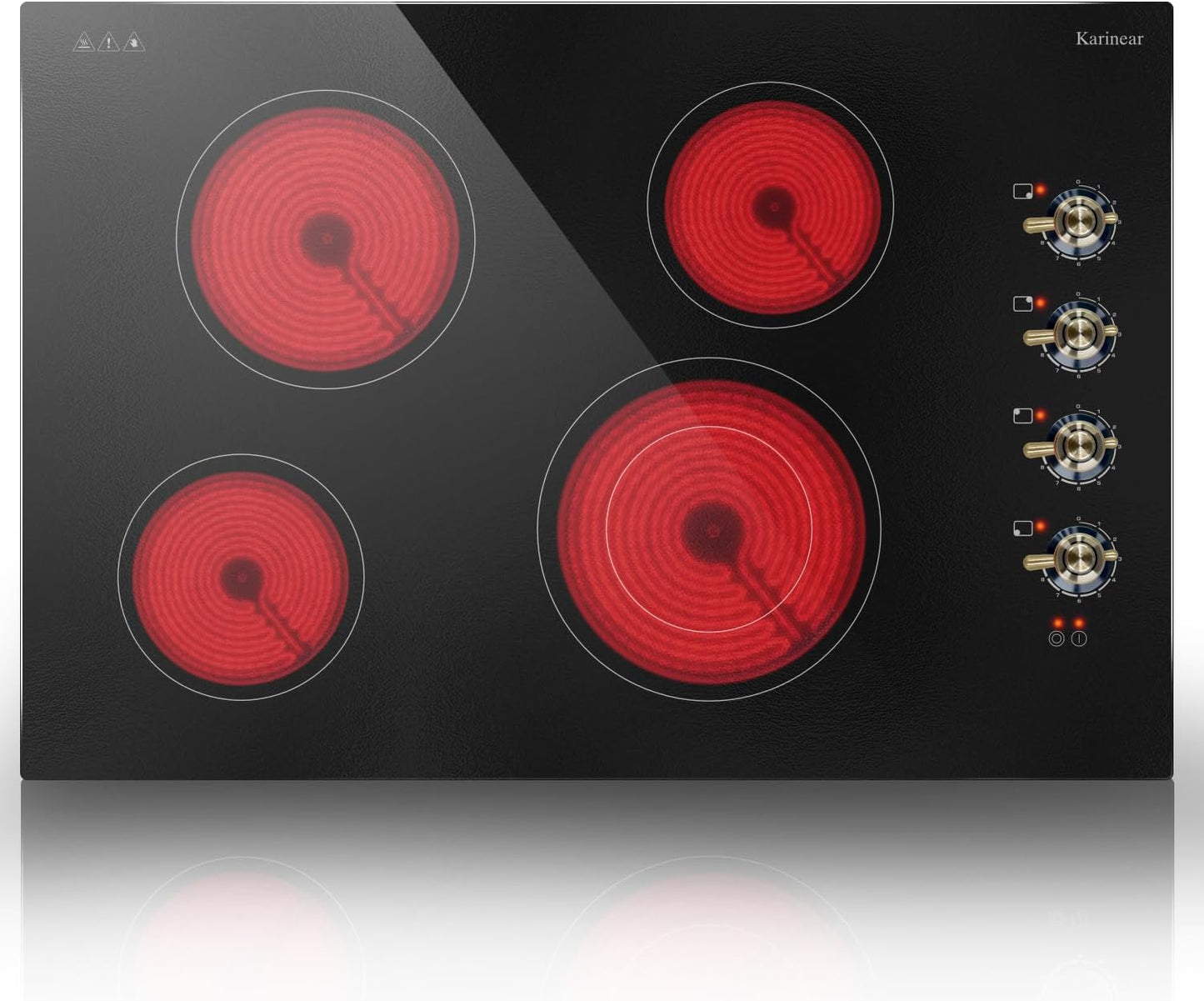 Karinear Electric Cooktop 30 Inch with 4 Burners for Efficient Cooking
