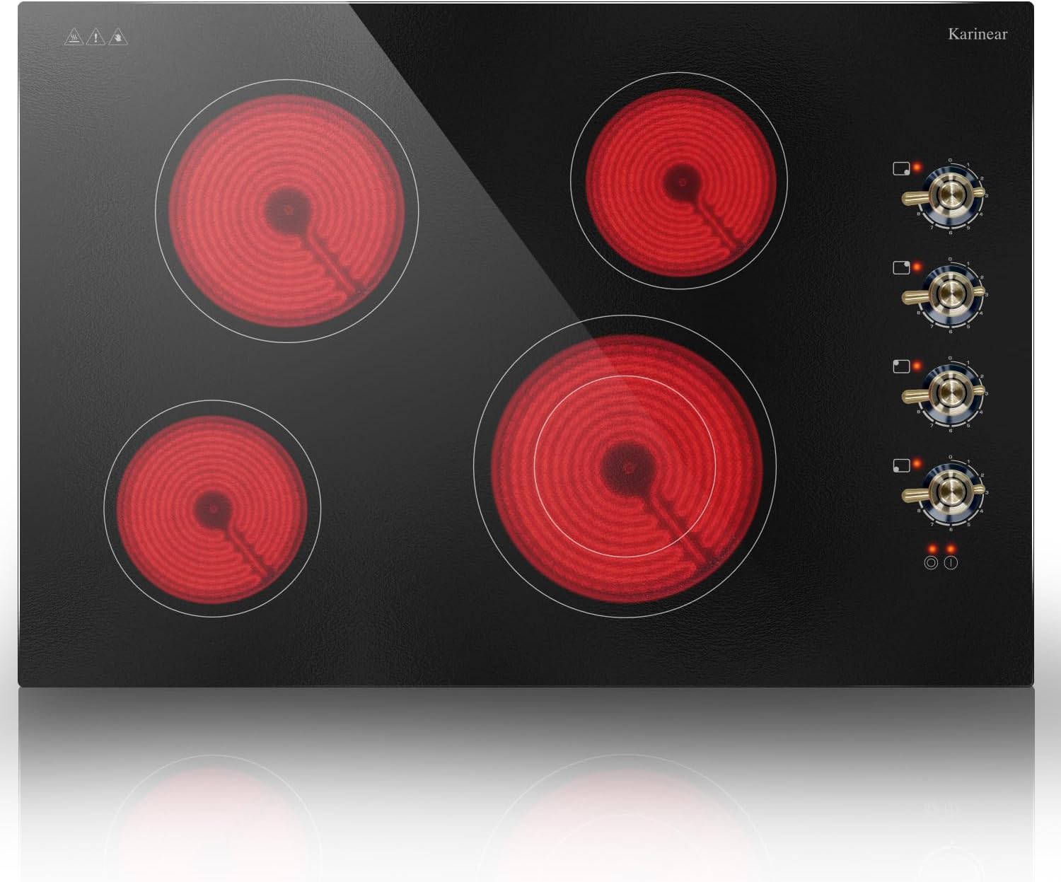 Karinear Electric Cooktop 30 Inch with 4 Burners for Efficient Cooking