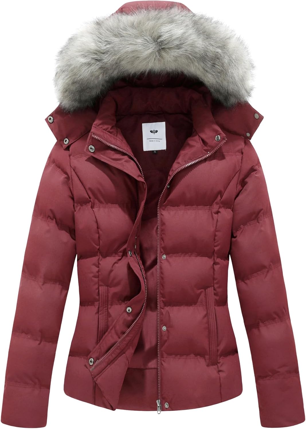 GGleaf Women's Hooded Warm Winter Coat Quilted Puffer Jacket