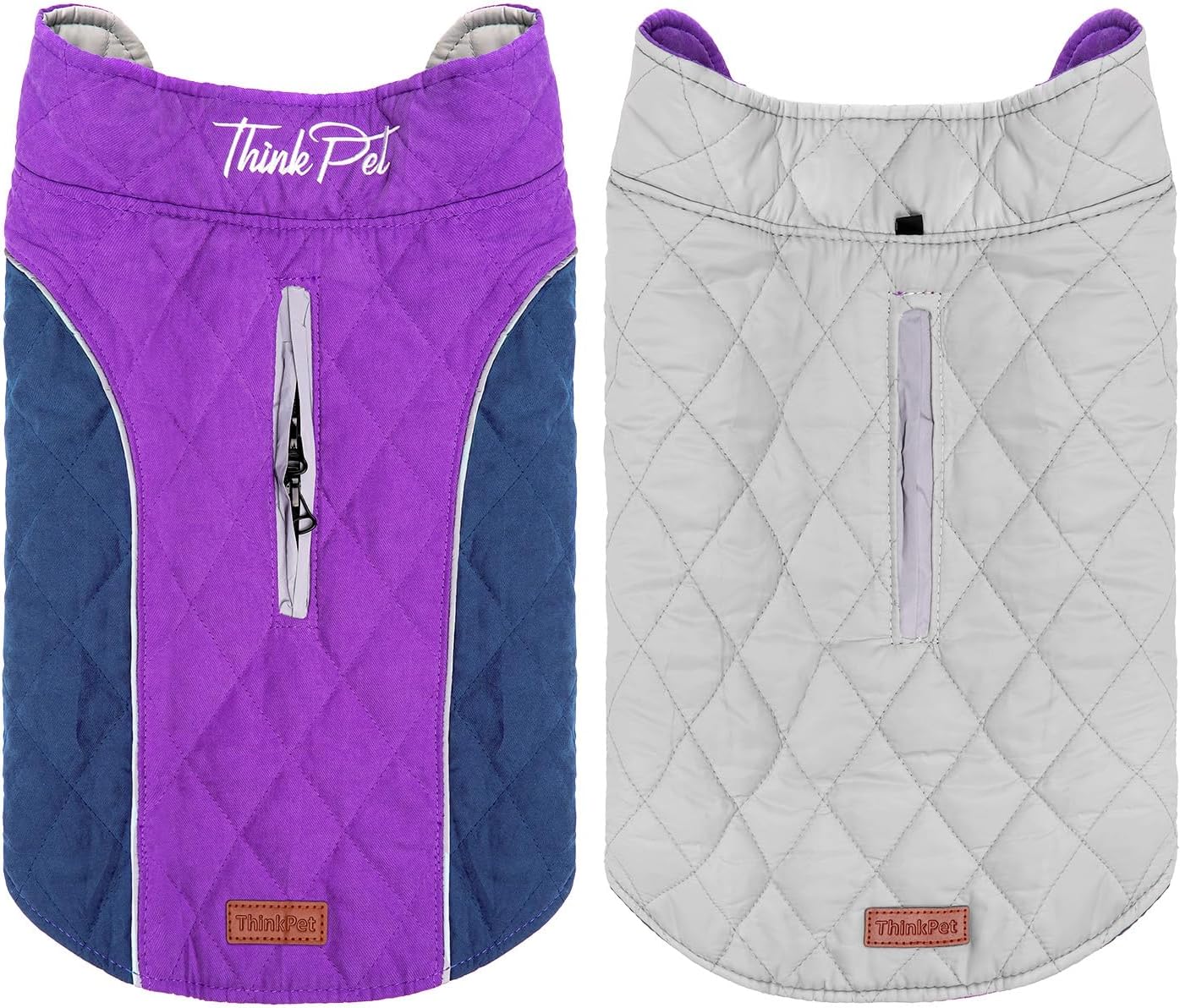 ThinkPet Dog Cold Weather Coats - Reversible Warm Jacket for Dogs