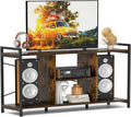 Industrial TV Stand for 55 in TVs - Rustic 3-Tier Media Console