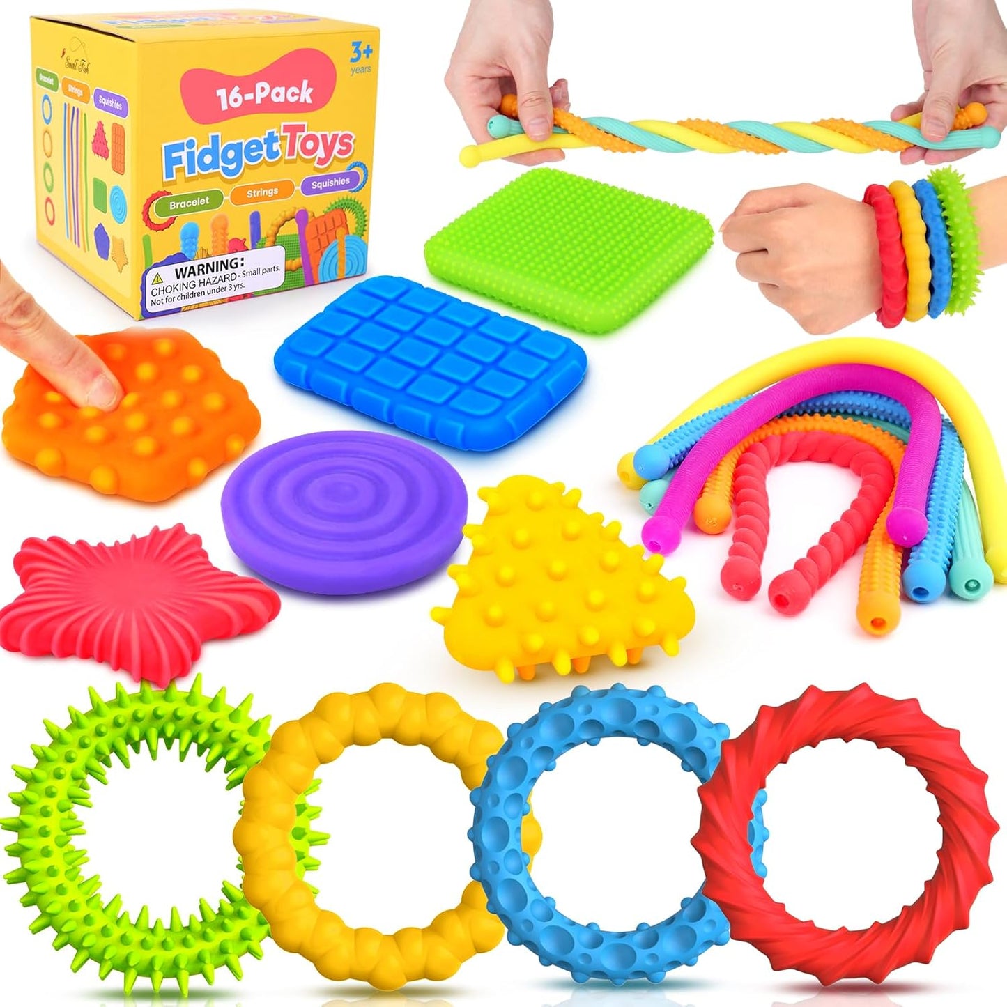 16 Pack Soft Sensory Fidget Toys for Autistic Kids