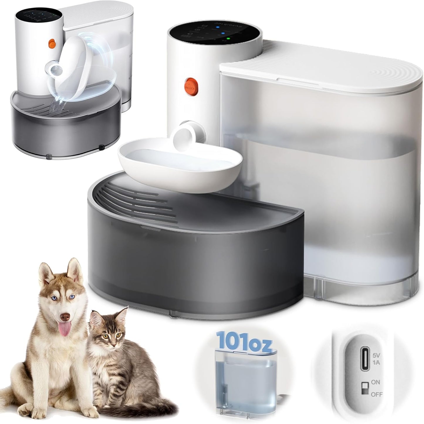 3L Smart Pet Fountain - Wireless & Rechargeable