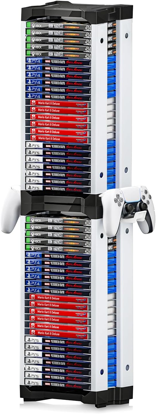 Nargos Video Game Storage Tower for PS5, PS4, Xbox, and More