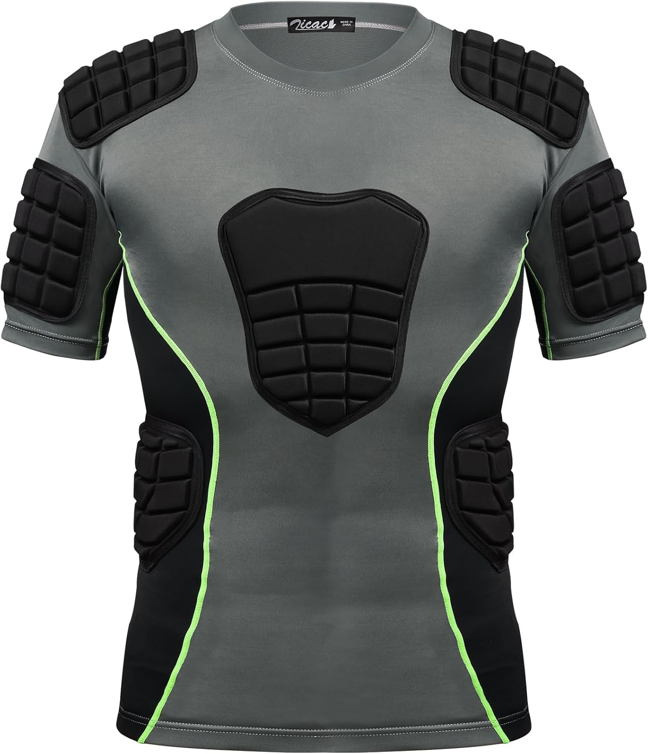 Zicac Padded Compression Shirt for Football and Rugby Players