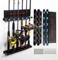 Vertical Fishing Rod Holder 2 Pack - Space-Saving Wall Rack LEADER
