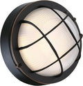 8in Round Bulkhead LED Light in Oil Rubbed Bronze for Outdoors