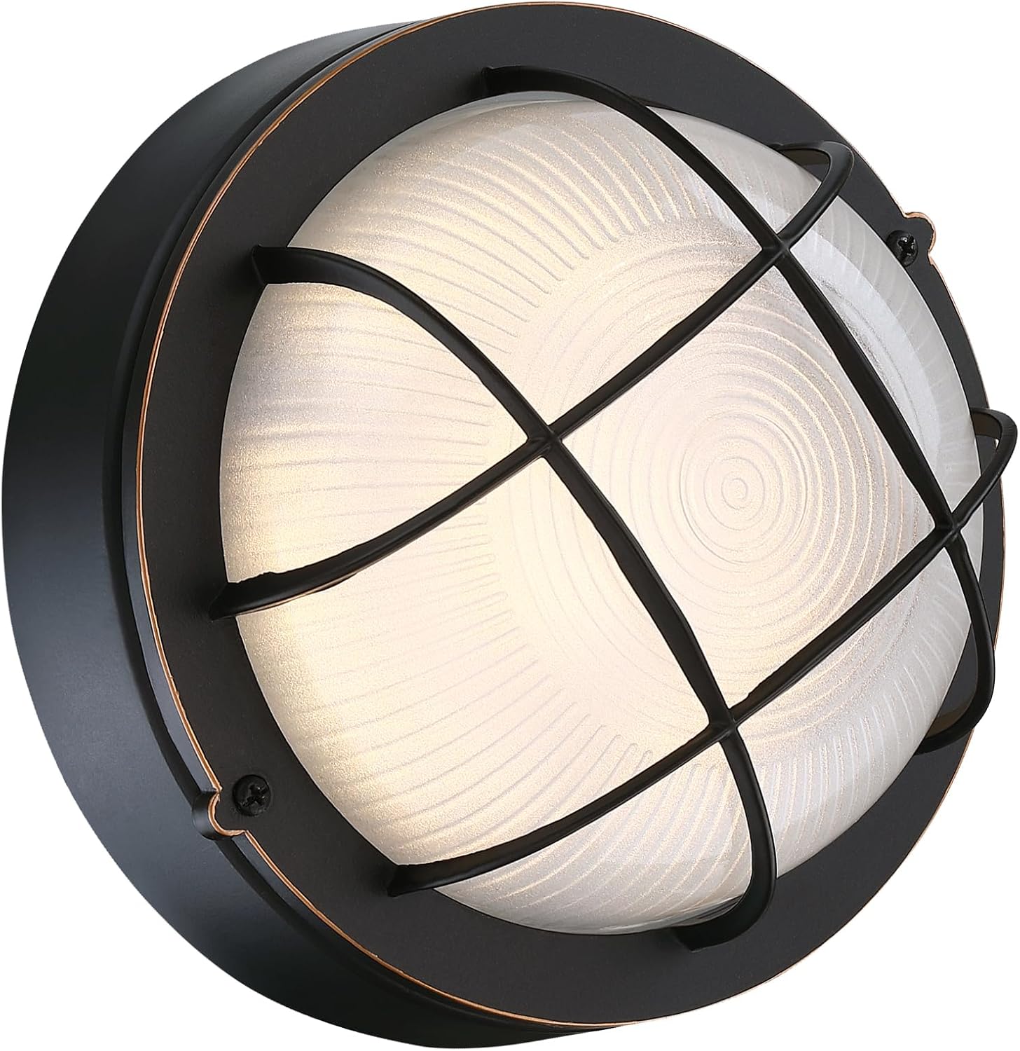 8in Round Bulkhead LED Light in Oil Rubbed Bronze for Outdoors