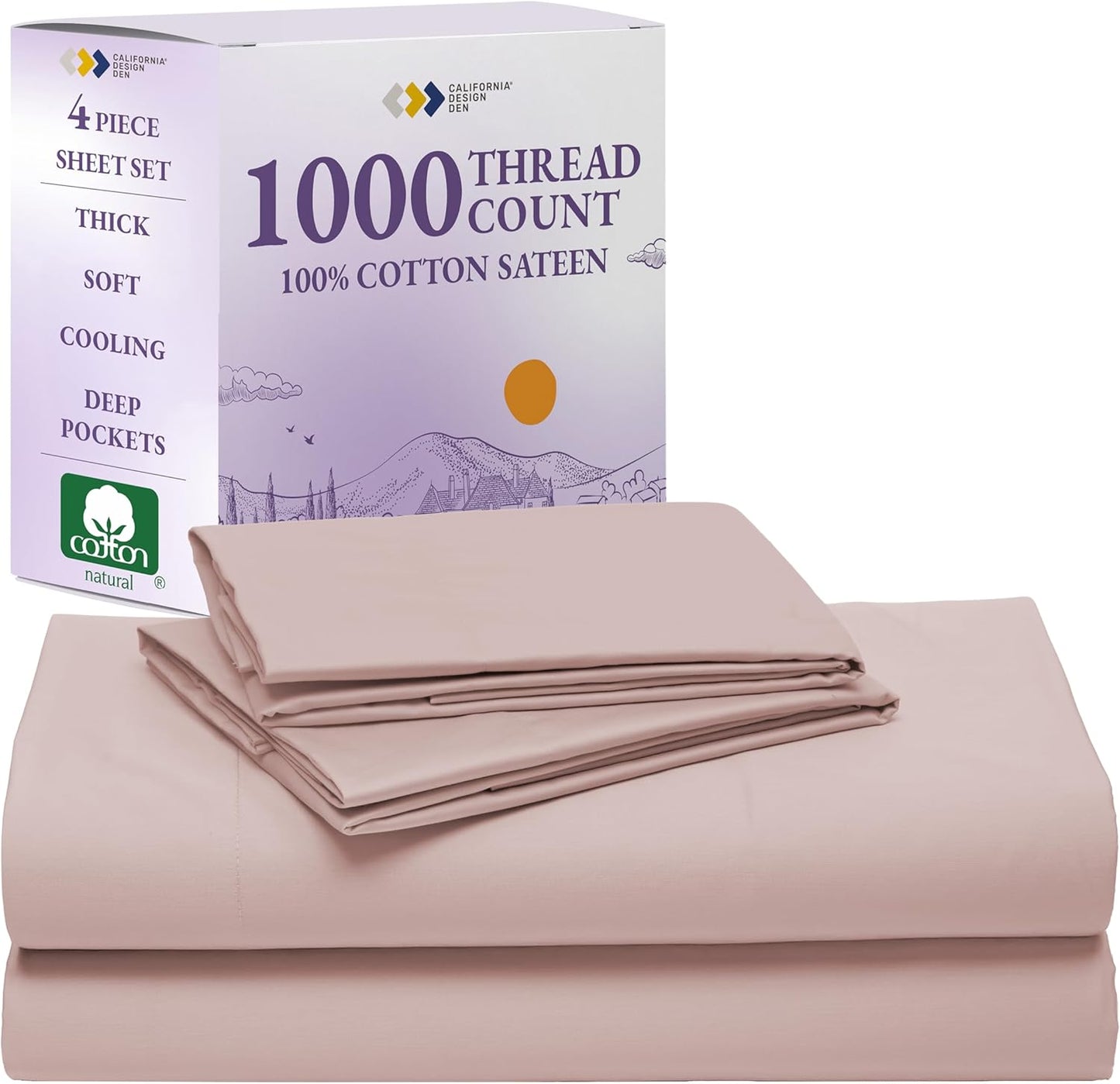 California Design Den 100% Cotton Queen Sheets Set - Luxury Comfort