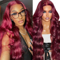 99J Burgundy 13x6 Body Wave Lace Front Wig - Natural Look
