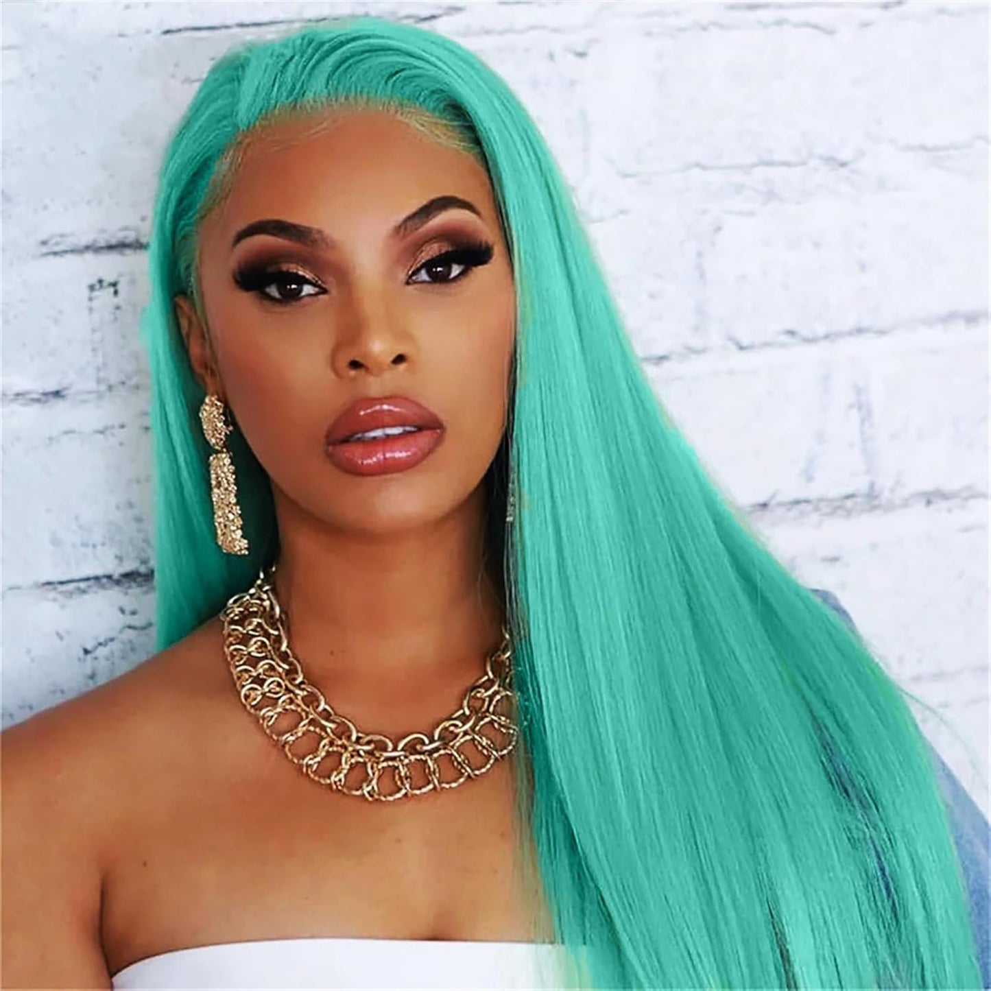 ORIGEN Green Lace Front Wigs for Black Women - 26 Inch Style