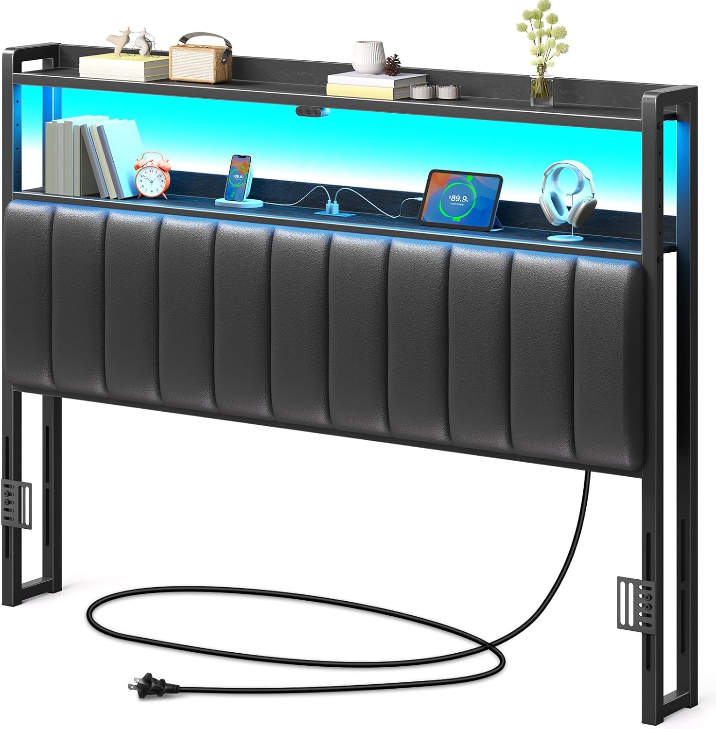 Rolanstar Headboard for Queen Bed with LED and USB Ports