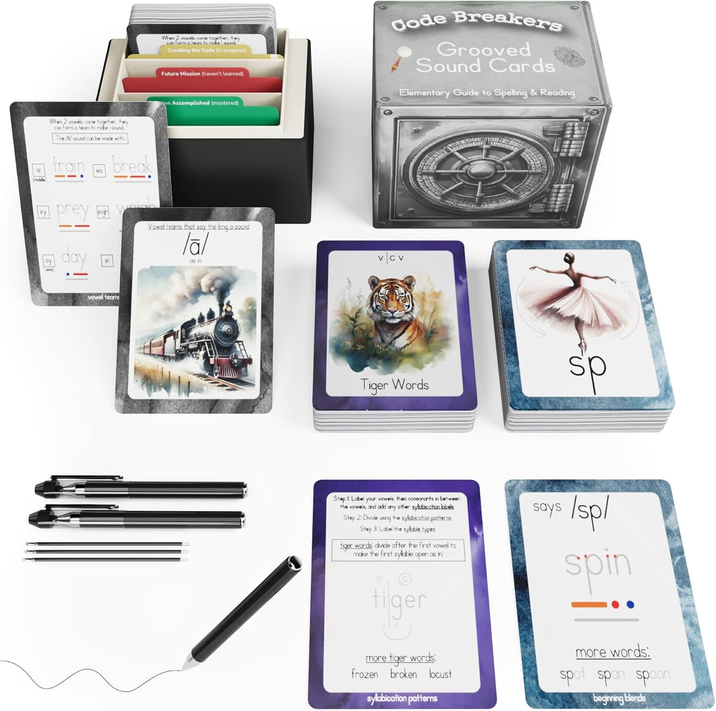 Phonics & Vowel Teams Flashcards for Multisensory Learning
