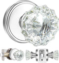 Crystal Interior Door Knobs Passage Clear Glass Door Knobs - Polished