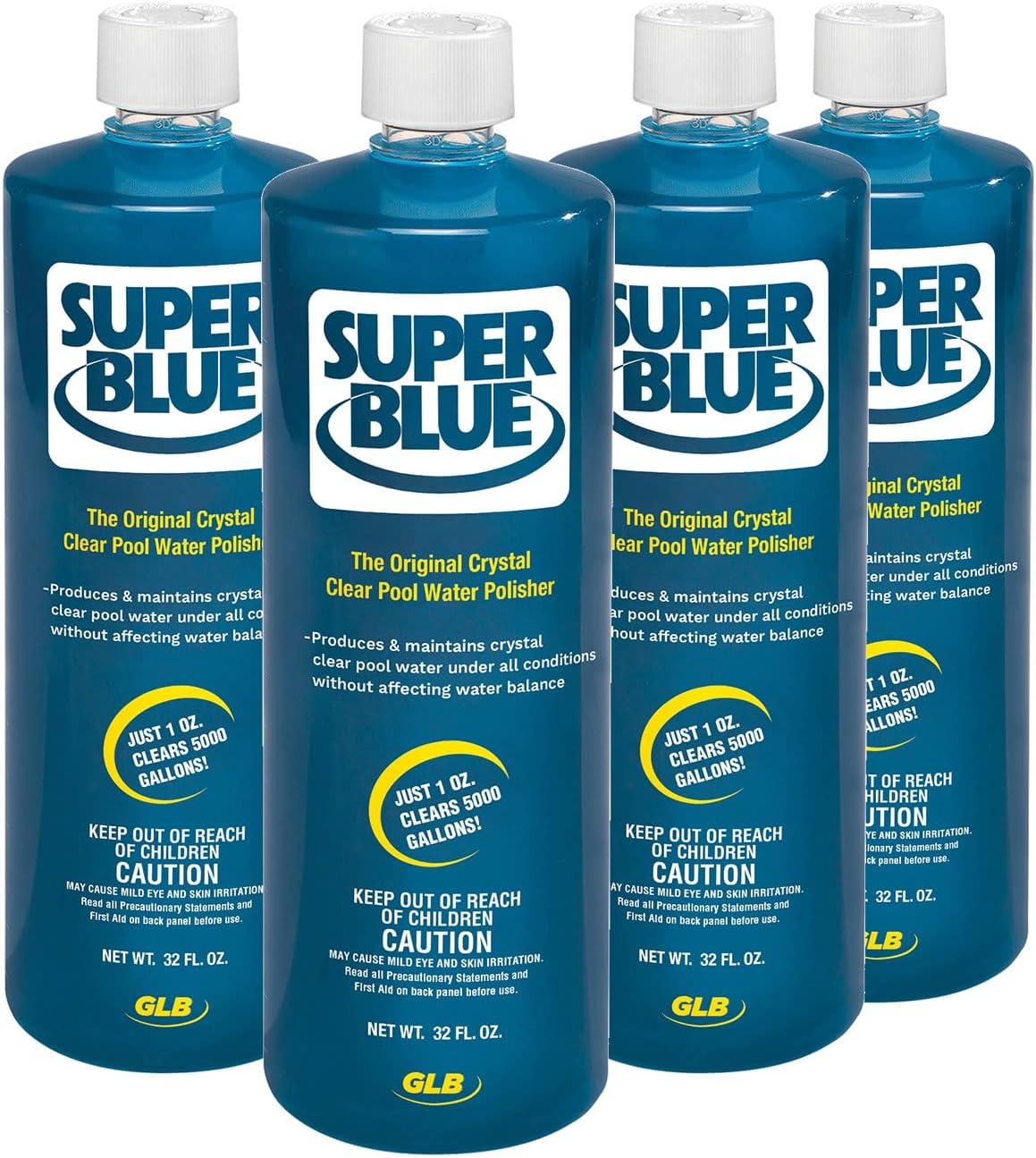 GLB Super Blue Pool Clarifier 128-Ounces for Crystal Clear Water